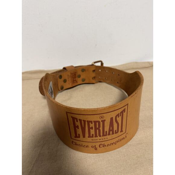 Everlast Leather Weightlifting Belt Medium 28-38 Double Prong USA Powerlifting - Picture 1 of 9